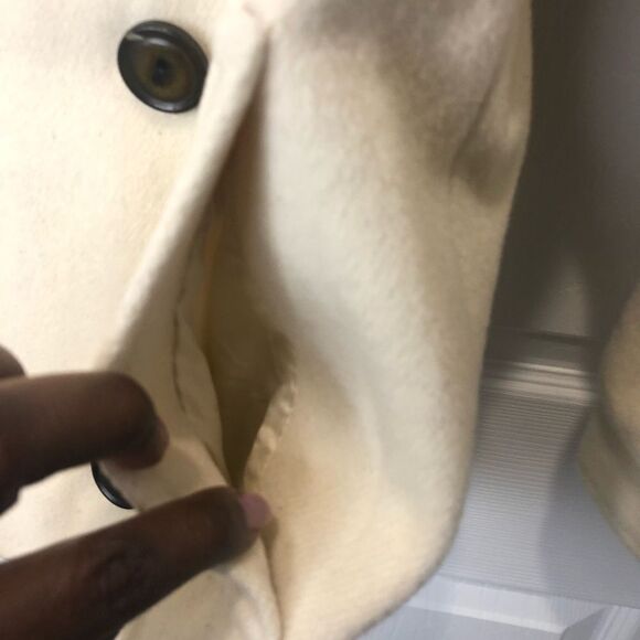 Vintage Dilards Country Pacer cream waist length pea coat, size 14/16 - Picture 12 of 15